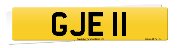 Registration number GJE 11